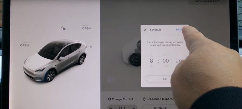 Tesla dashboard schedule departure settings - How To Precondition Tesla Battery? Tesla schedule departure settings tab